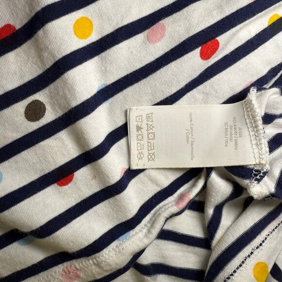 Boden Striped Dot Long Sleeve Top US 4 UK 8 Navy Multicolor Polka Dot Cotton Tee - Picture 5 of 9